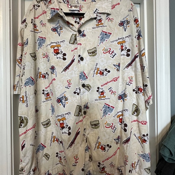 Disney Other - Walt Disney World Button‎ Up Shirt XXL Mickey Mouse All Over Print